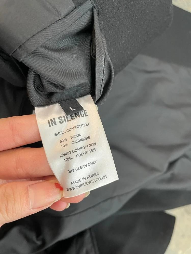 라지 인사일런스 오버핏 울캐시미어 블랜드 롱코트 블랙 3