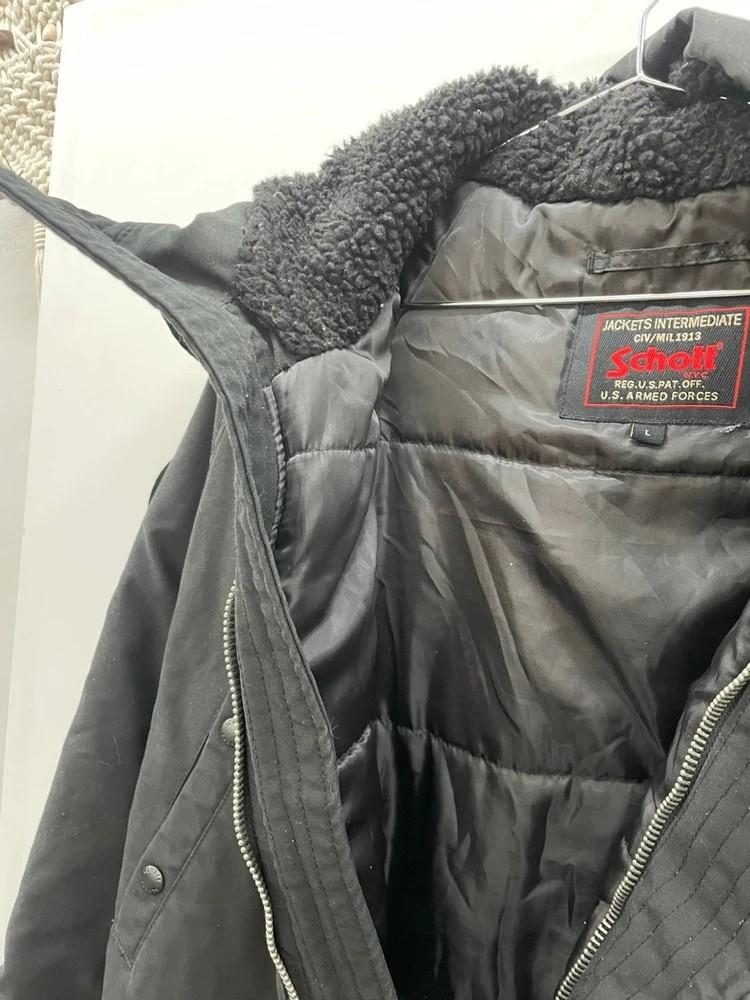 라지 SCHOTT 오버핏 블랙 점퍼 후디 점퍼 자켓 7