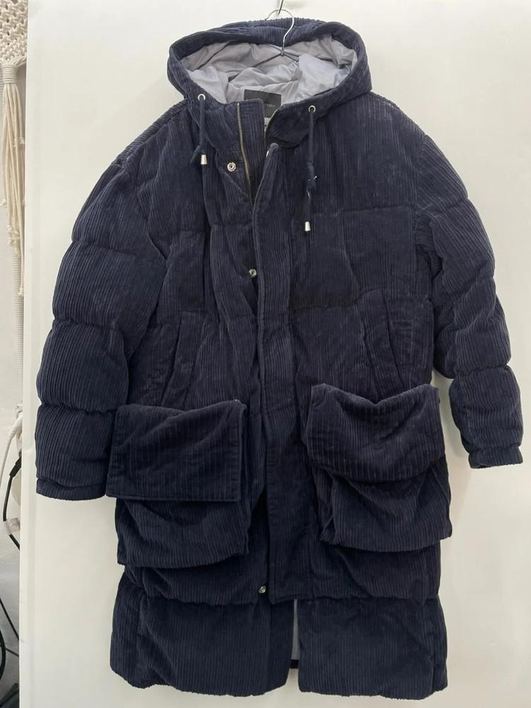 마크에이토리 코듀로이 포켓 오버핏 롱패딩 다운자켓 빈티지룩 2