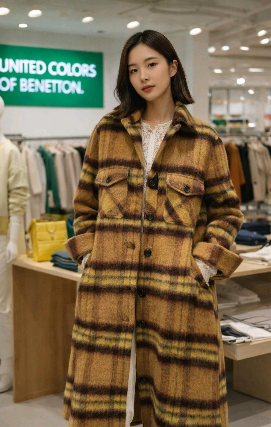 베네통 펠트울 셔츠 아우터 2