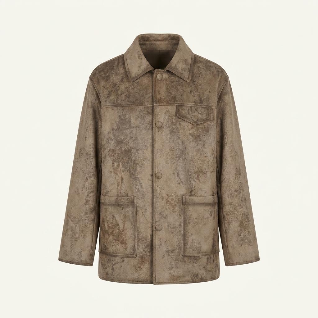 새상품 틸아이다이 Distressed suede single jacket 1