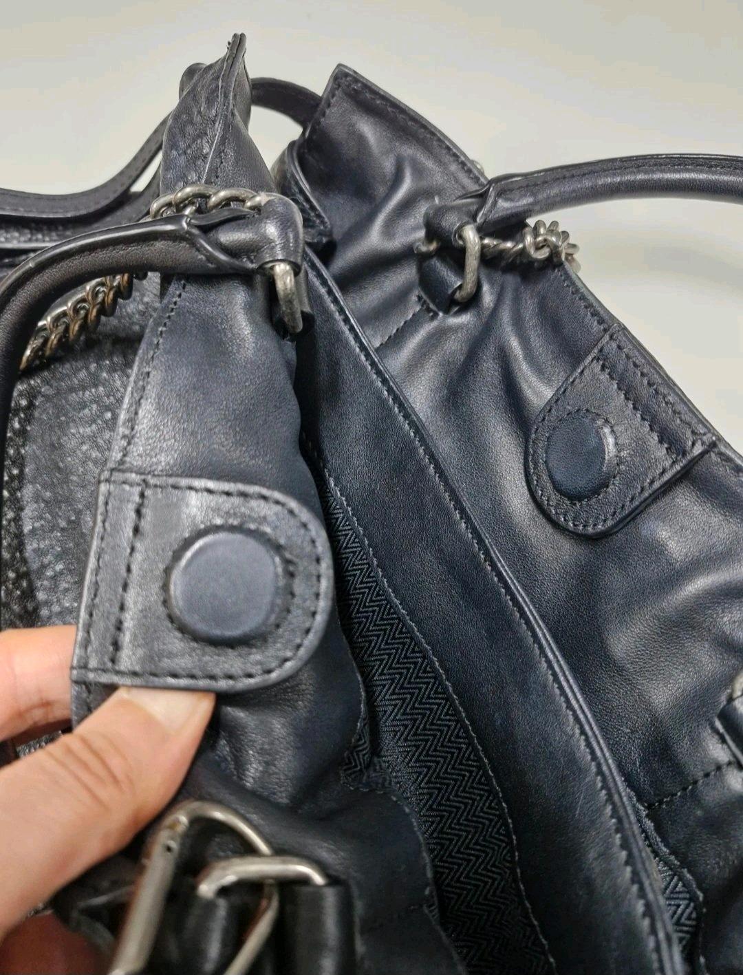 루즈앤라운지 블랙 소가죽 체인 토트 숄더 7