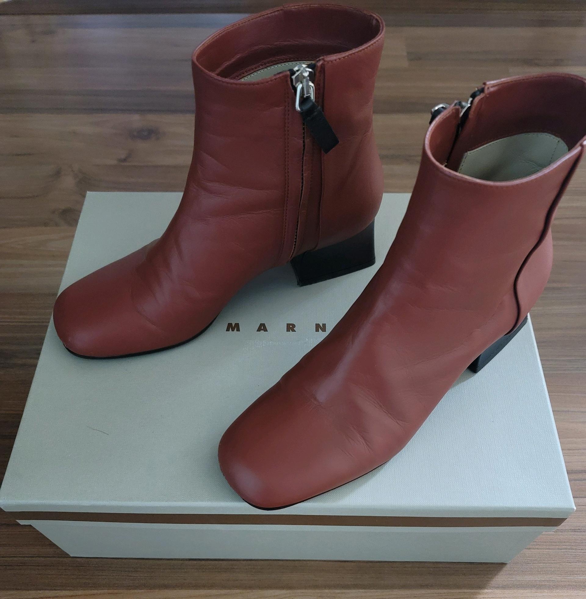 마르니 Marni 버건디색 앵클 부츠 36 2