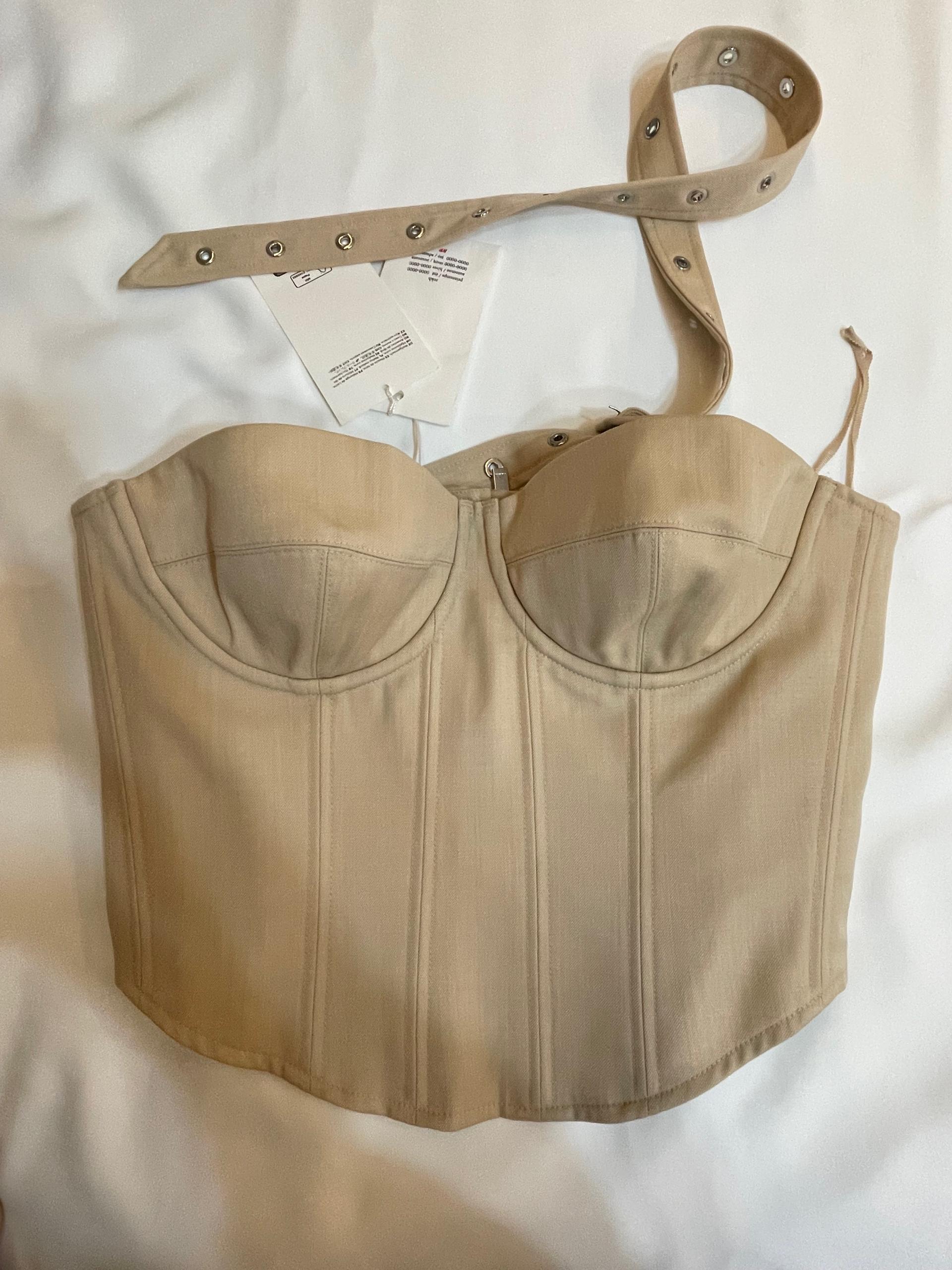 H&M 콜라보 rokh (로크) 울 블렌드 벨드 코르셋 탑 S 2