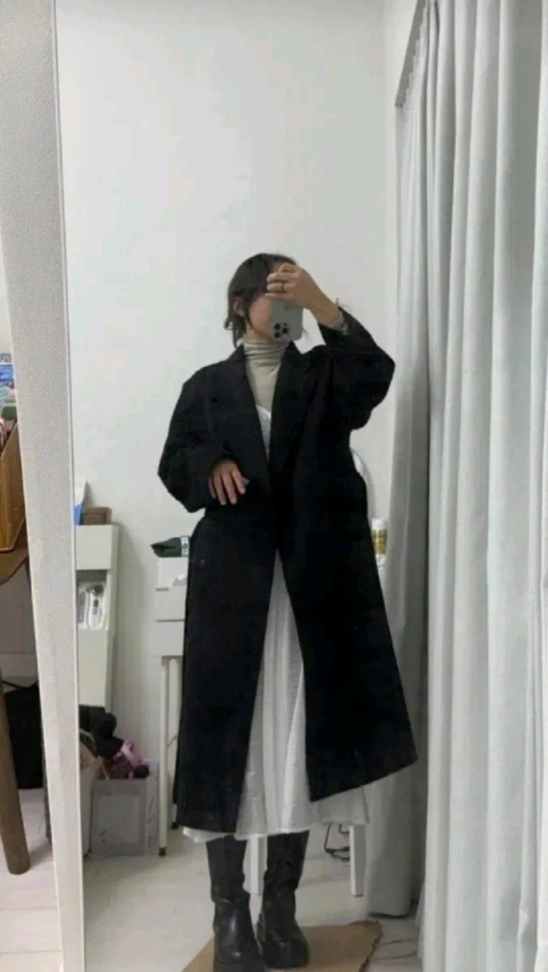 올리브데올리브 벨티드 더블버튼 양모 핸드메이드 코트 3