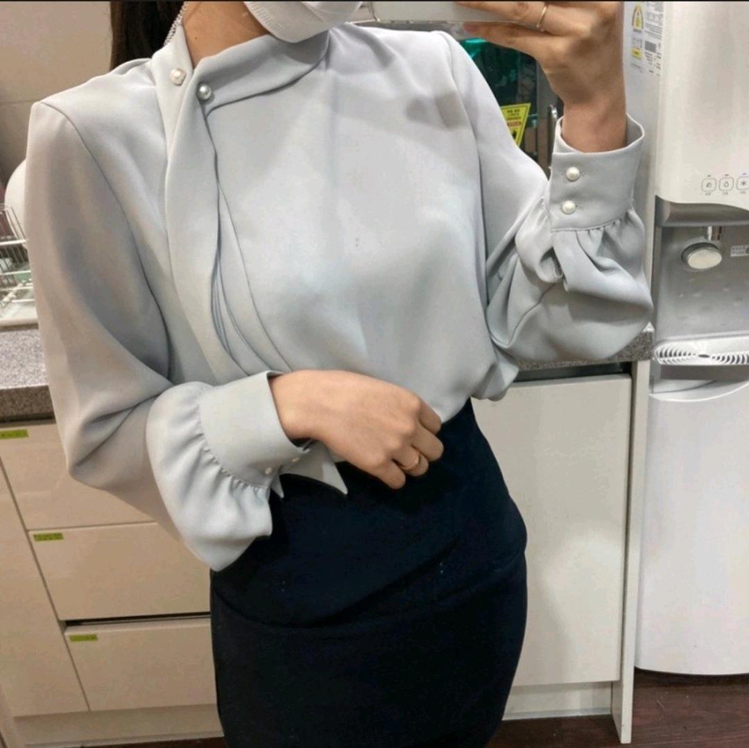 가나다란 진주브로치 스카프 블라우스 2