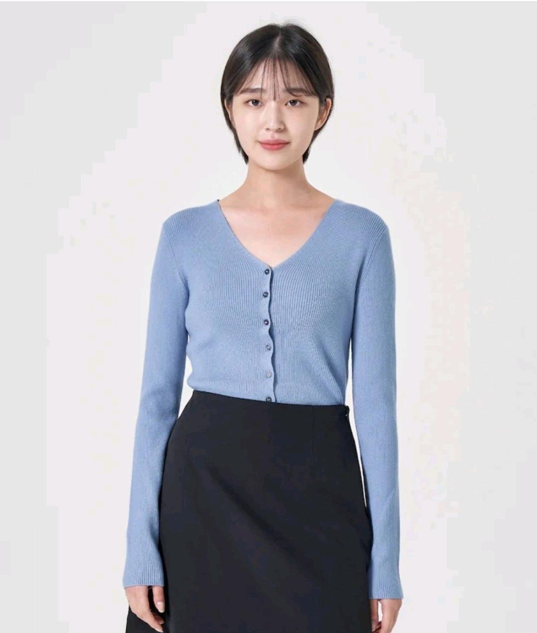 에잇세컨즈 슬림핏 브이넥 골지 가디건 3