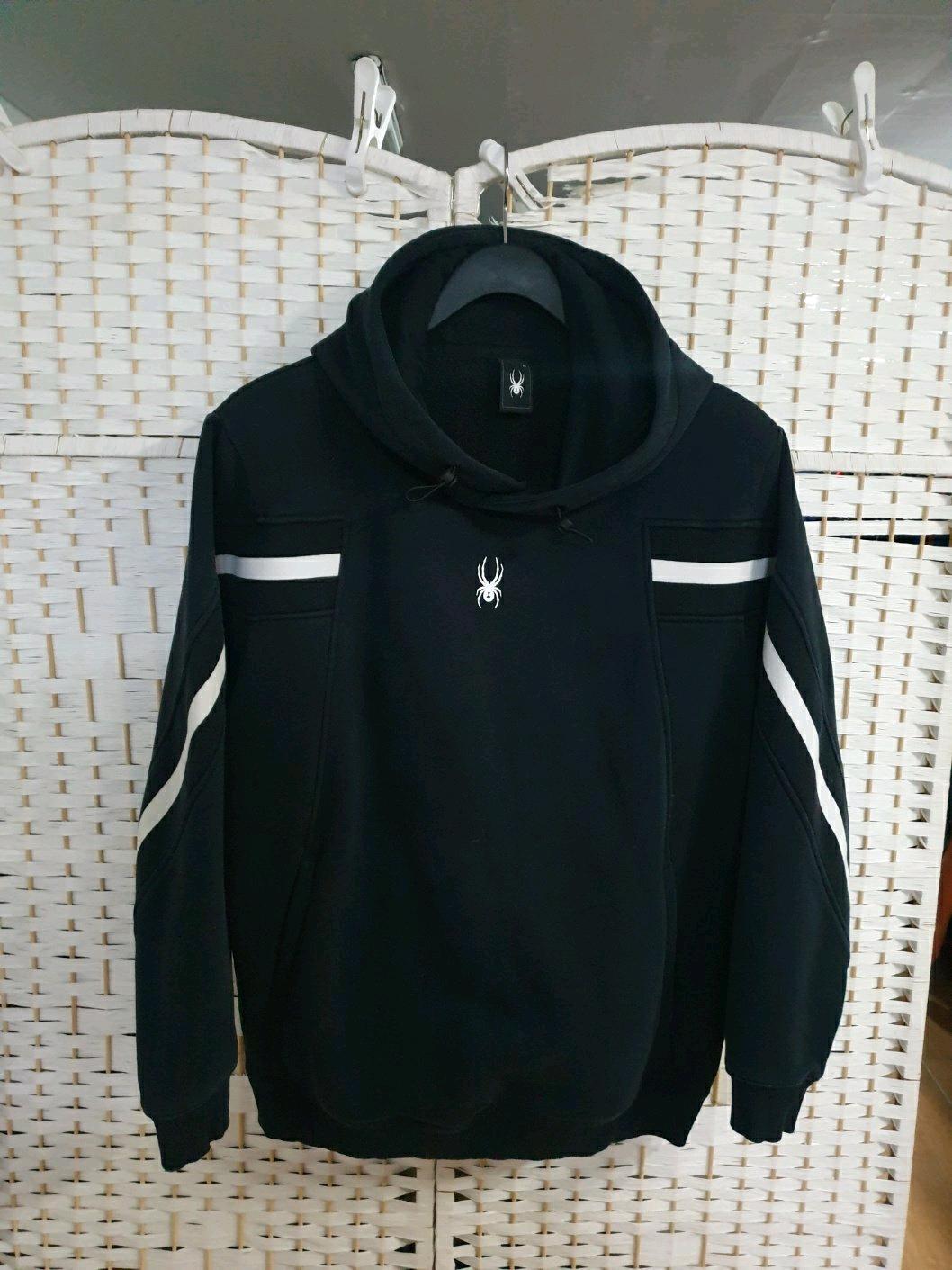 스파이더 블랙 후드티 화이트 라인 XL