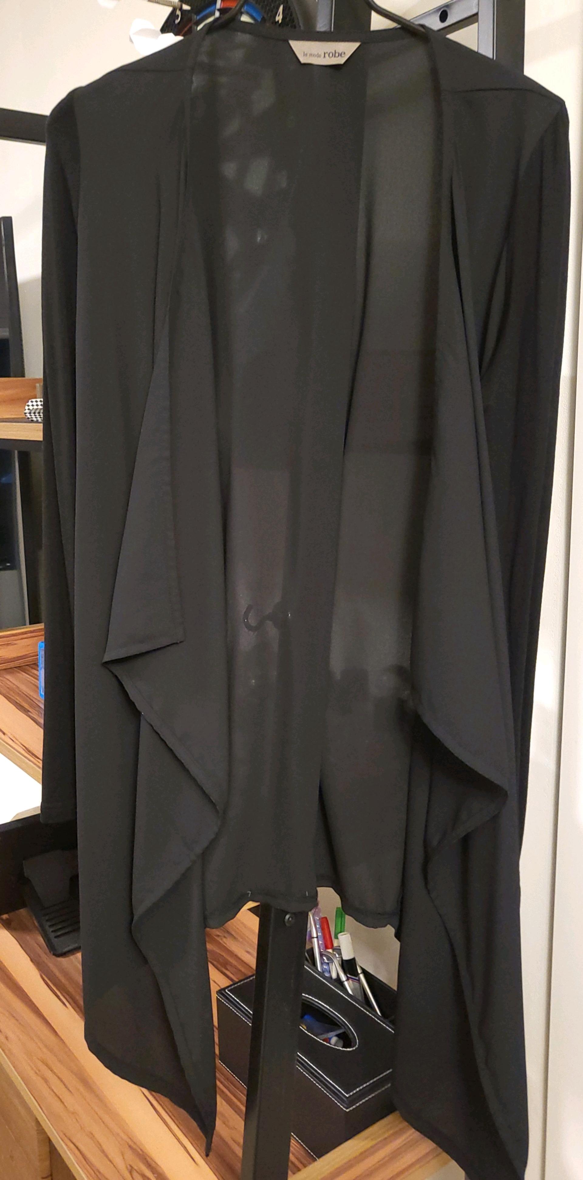 la mode robe 블랙 롱 가디건 2