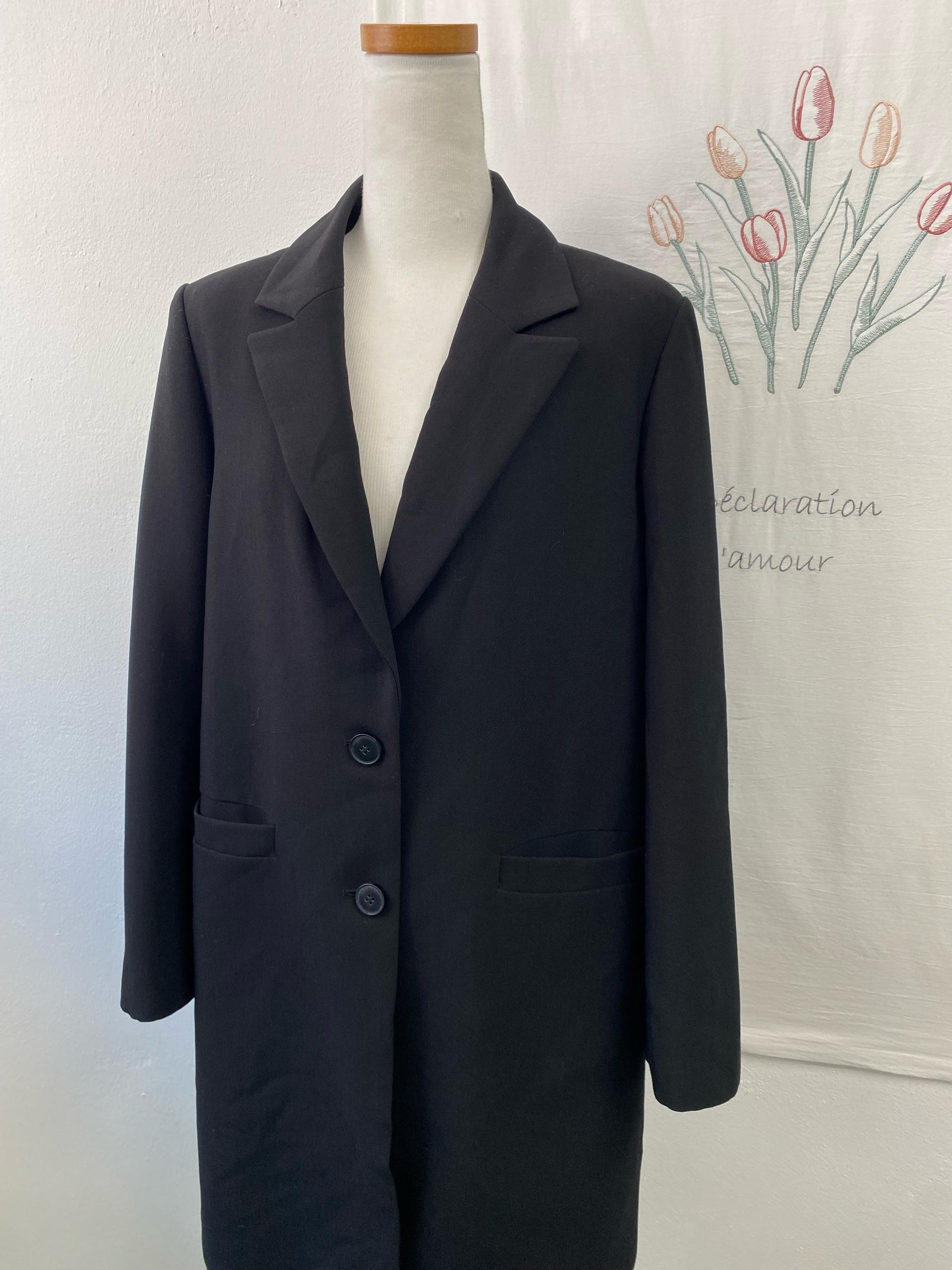 나인 (NAIN) 심플 블랙 기본 롱 코트 6