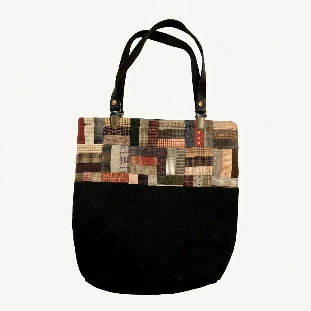 TYCHEZ VINTAGE patch work design tote bag 1