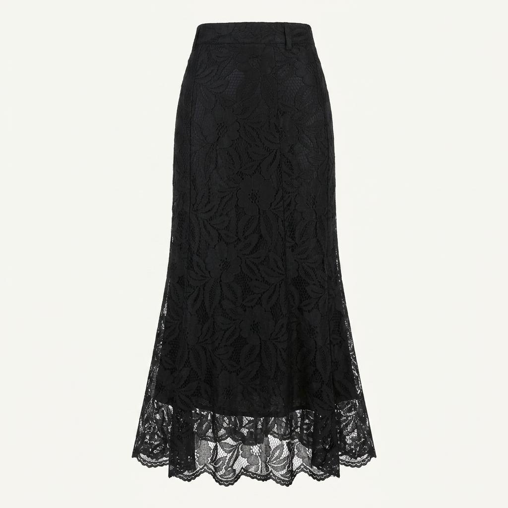 (80% 할인) AS KNOW AS PLUS black flower lace skirt 1