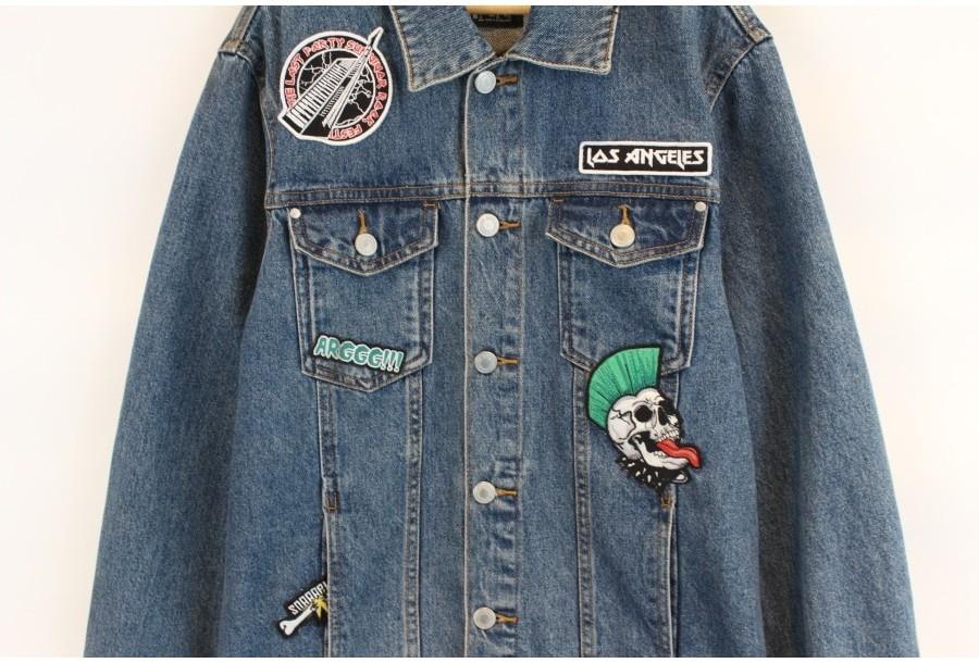 (80% 할인) Bershka Denim vintage patch denim jacket 5