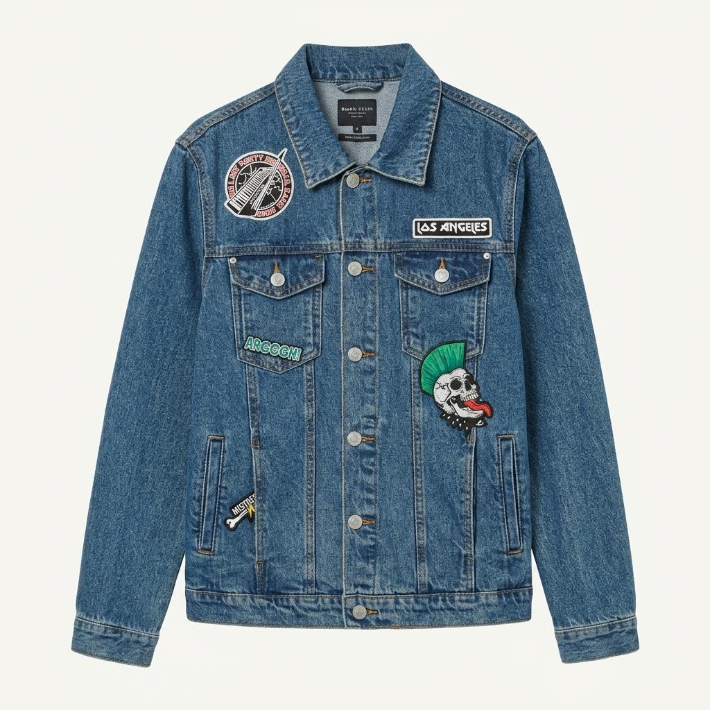 (80% 할인) Bershka Denim vintage patch denim jacket 1