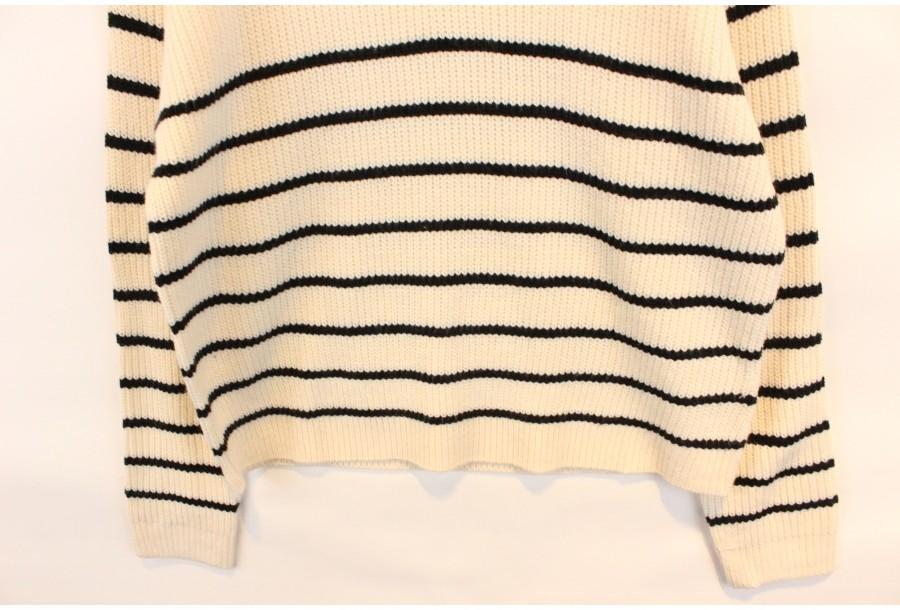 (90% 할인) SHEIN Acryl poly stripe pattern zipup kni 7