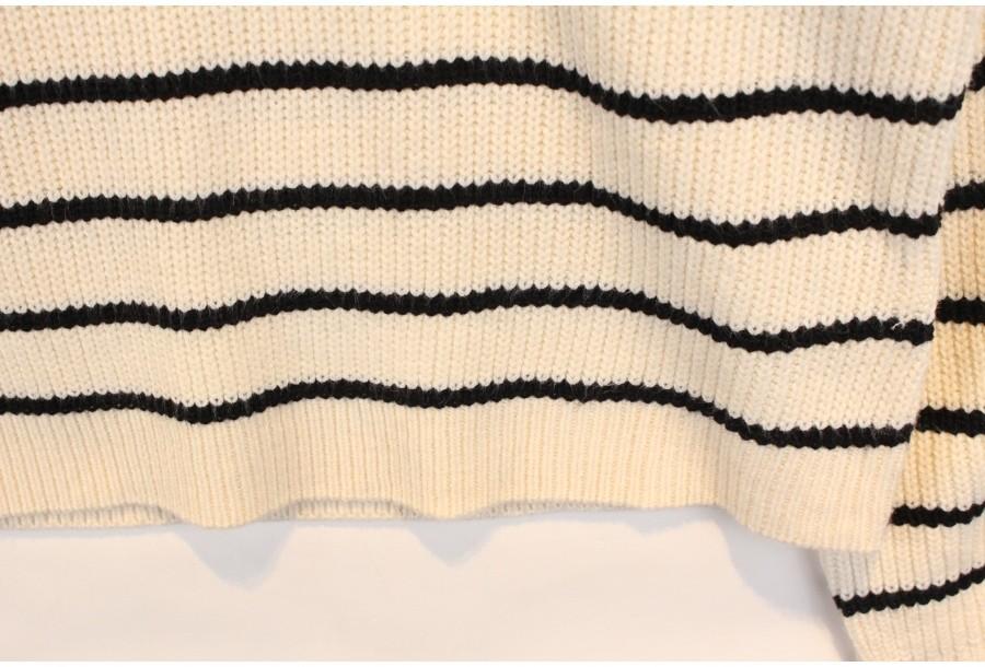 (90% 할인) SHEIN Acryl poly stripe pattern zipup kni 9