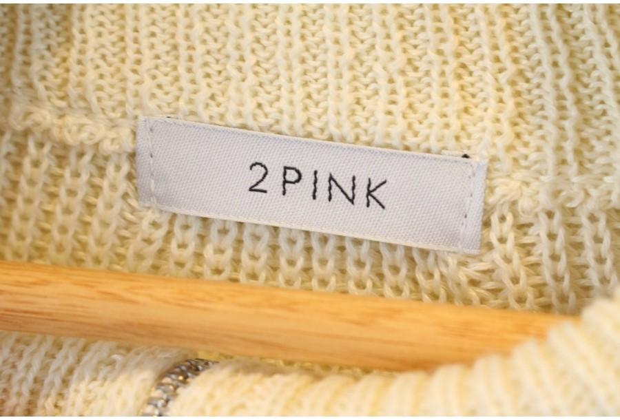 (90% 할인) 2PINK stripe pattern zipup knit 11