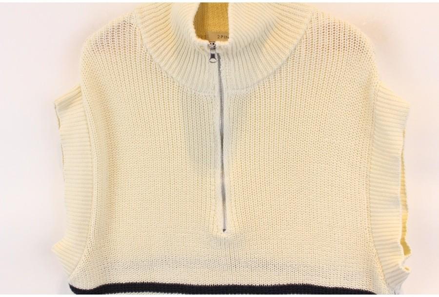(90% 할인) 2PINK stripe pattern zipup knit 5