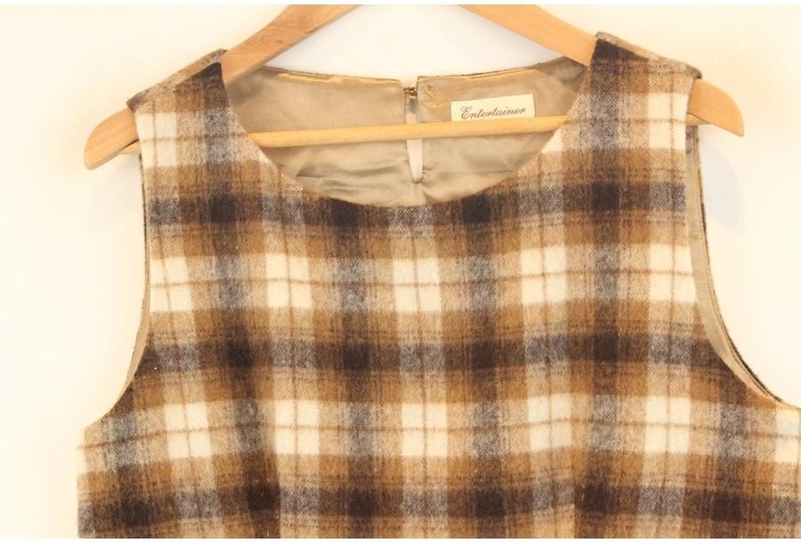 (90% 할인) EnterTainer wool67% check sleeveless onep 5