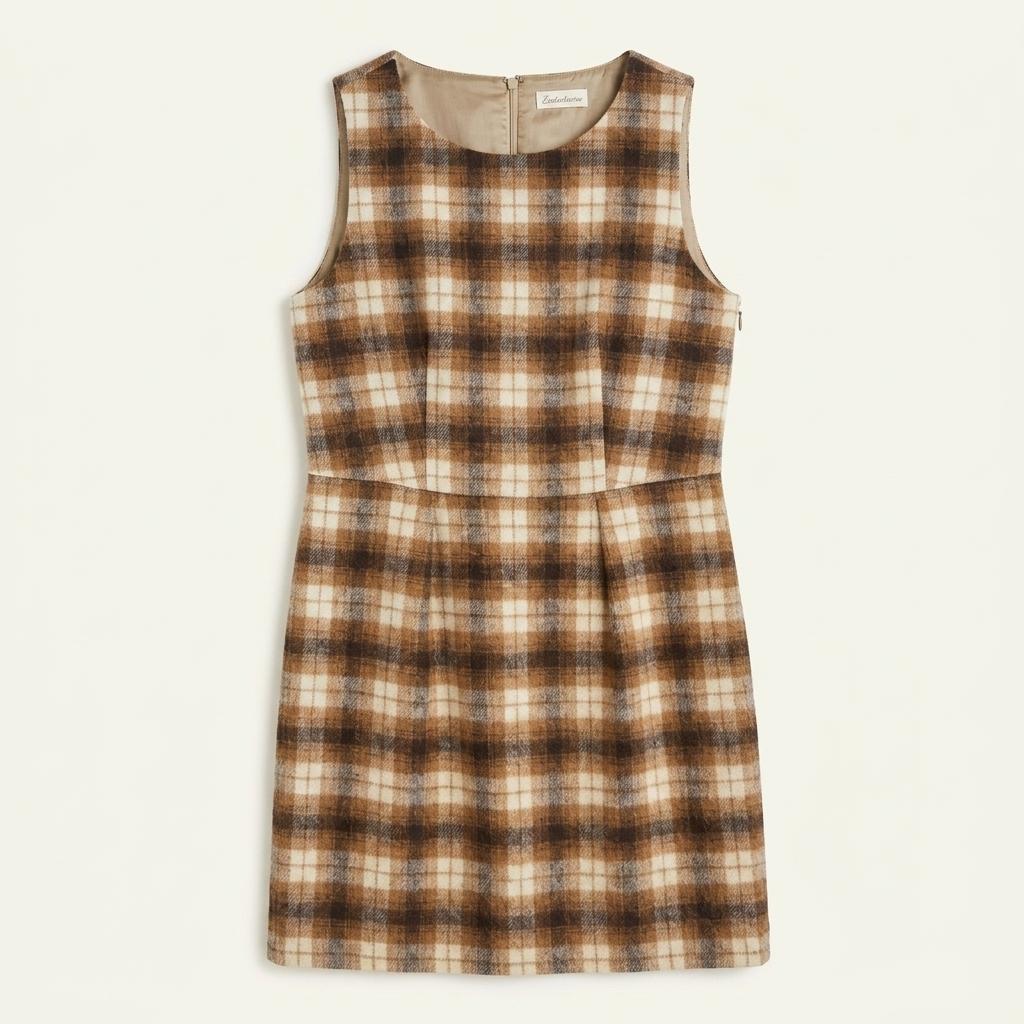 (90% 할인) EnterTainer wool67% check sleeveless onep 1