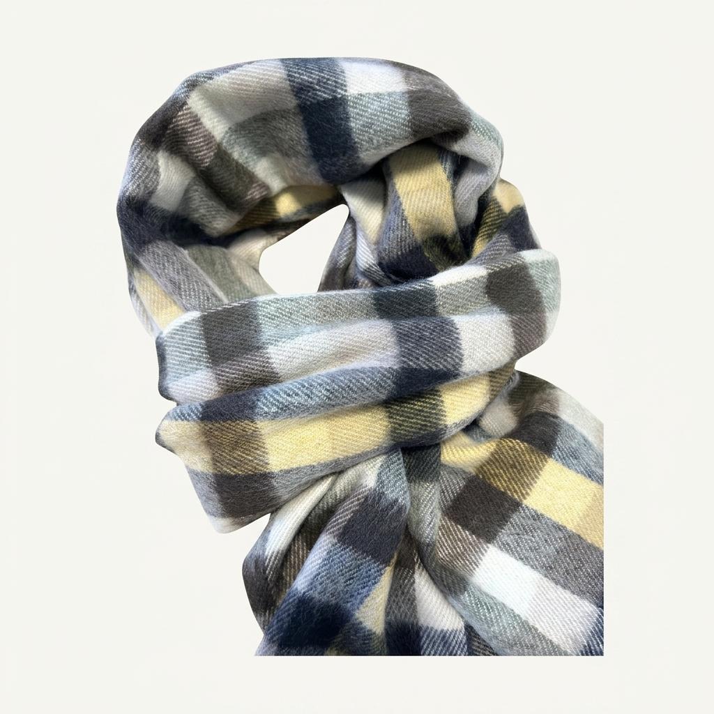 Borny check pattern muffler 1