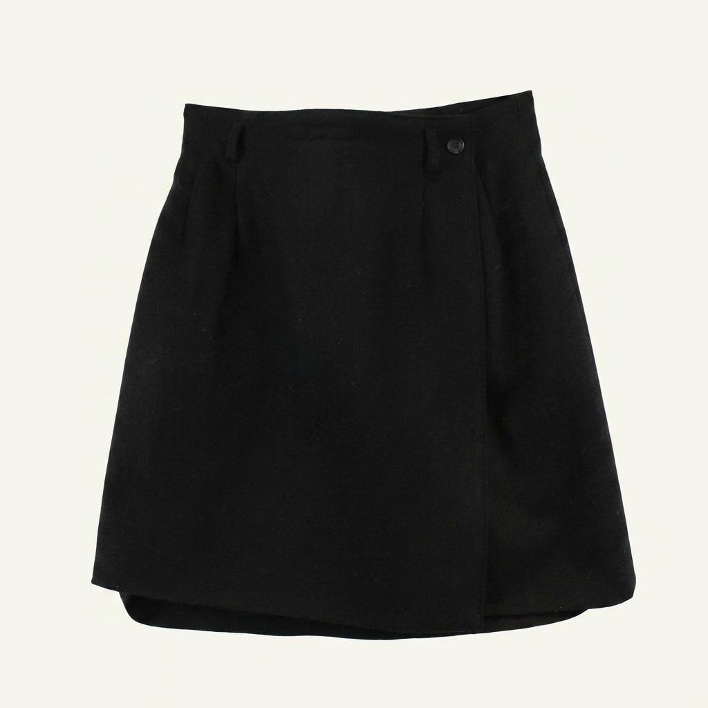 (90% 할인) TYCHEZ VINTAGE wool90% black wrap skirt 1