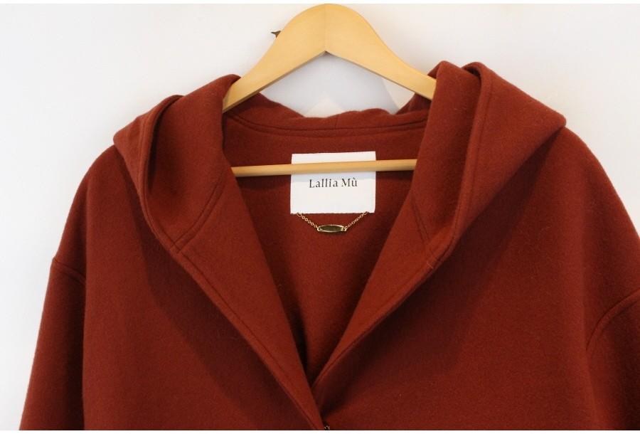 (80% 할인) Lallia Mu by Harusami wool100% hood coat 5
