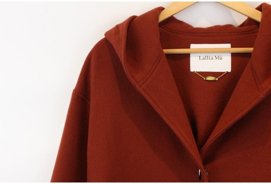 (80% 할인) Lallia Mu by Harusami wool100% hood coat 4