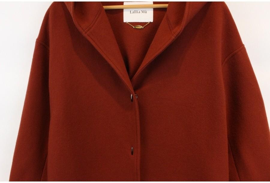 (80% 할인) Lallia Mu by Harusami wool100% hood coat 6