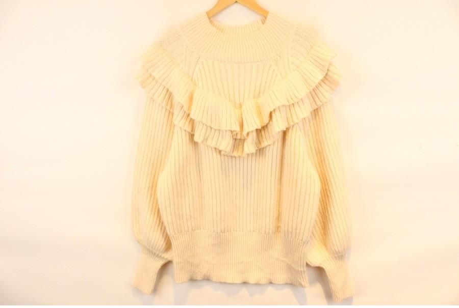 (90% 할인) H&M Ruffle shirring ivory knit 2