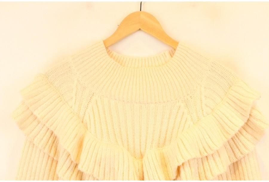 (90% 할인) H&M Ruffle shirring ivory knit 4