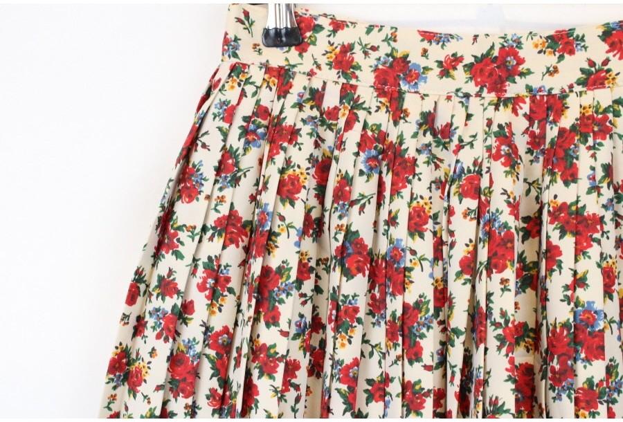 (90% 할인) A.O. O.A flower pattern pleats skirt 4