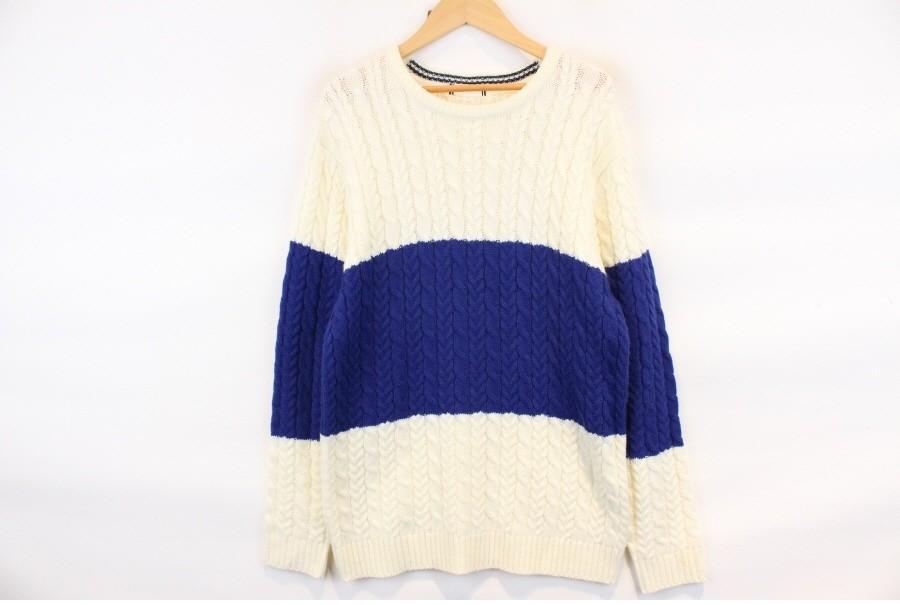 (90% 할인) BROWNY basic two tone cable knit 투톤 케이블 니 2