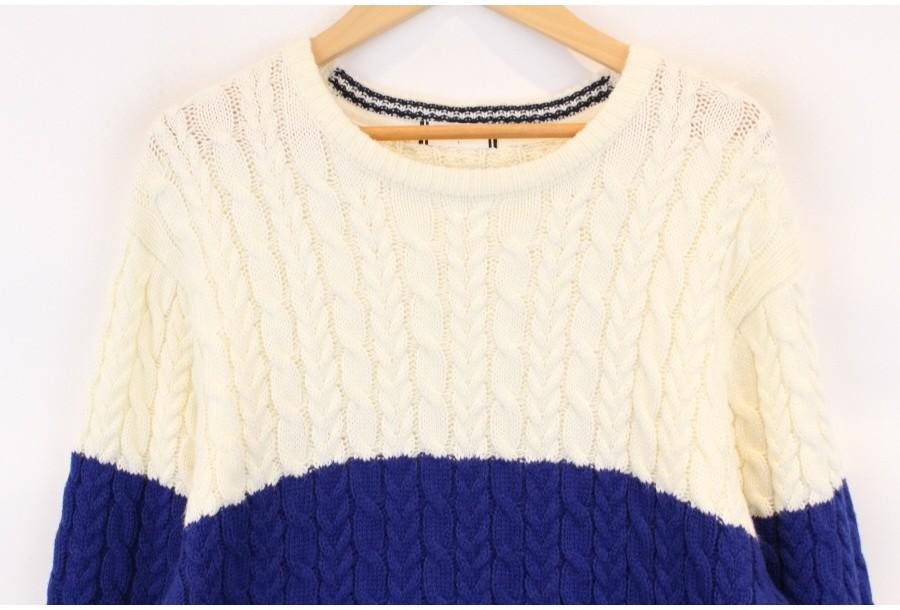 (90% 할인) BROWNY basic two tone cable knit 투톤 케이블 니 5