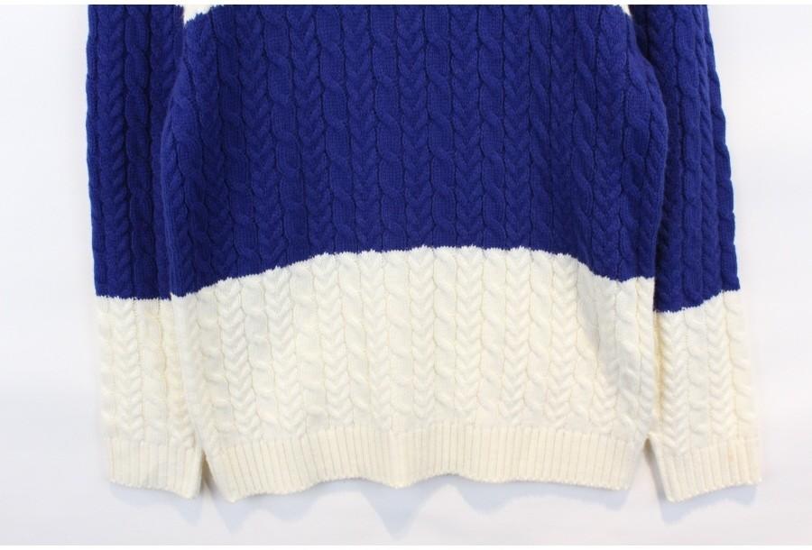 (90% 할인) BROWNY basic two tone cable knit 투톤 케이블 니 7