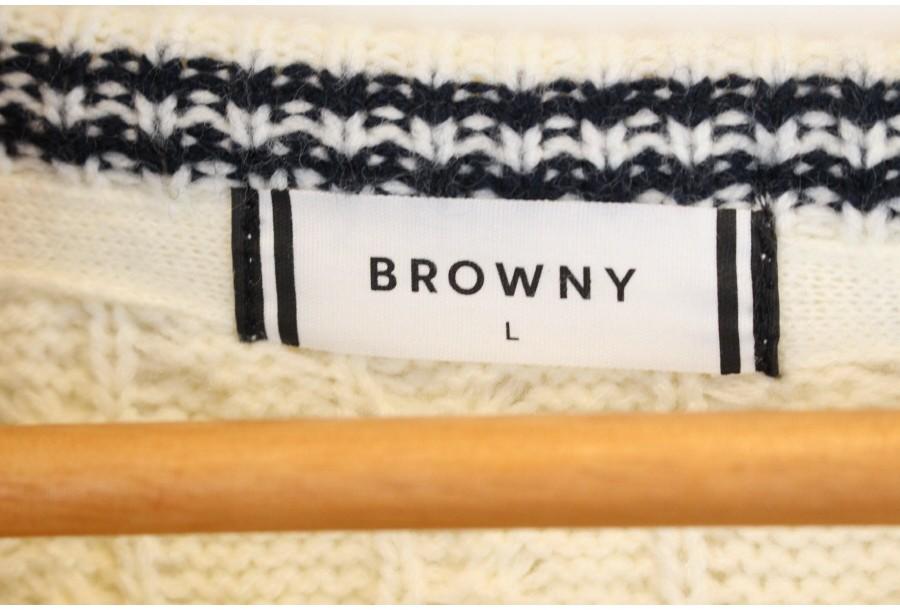 (90% 할인) BROWNY basic two tone cable knit 투톤 케이블 니 11