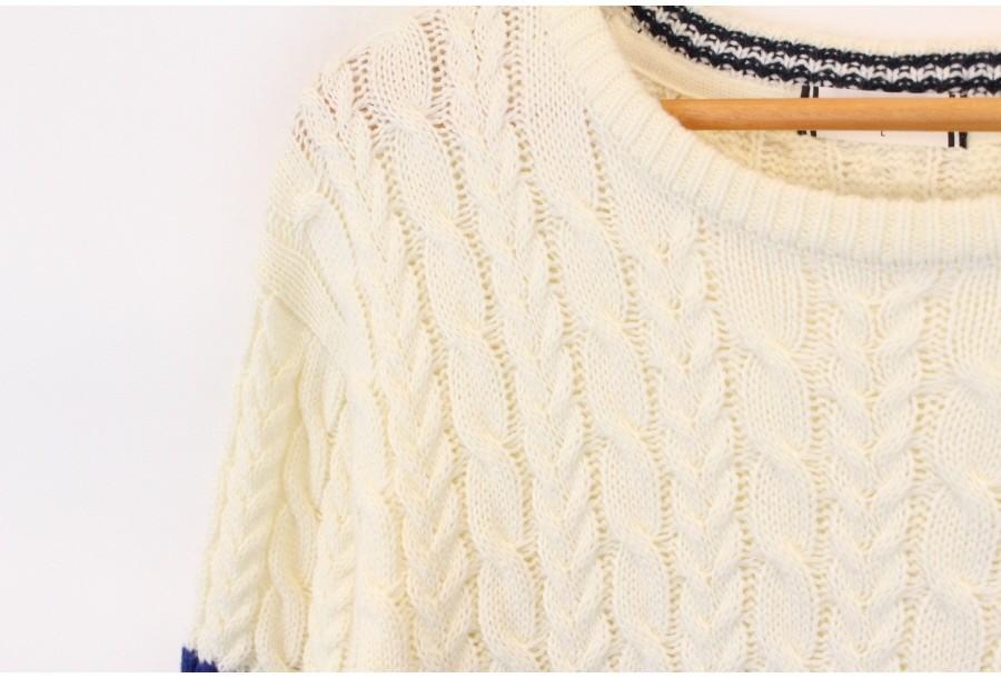 (90% 할인) BROWNY basic two tone cable knit 투톤 케이블 니 9
