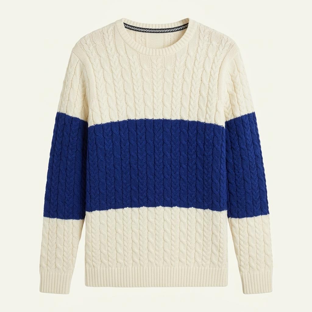 (90% 할인) BROWNY basic two tone cable knit 투톤 케이블 니 1