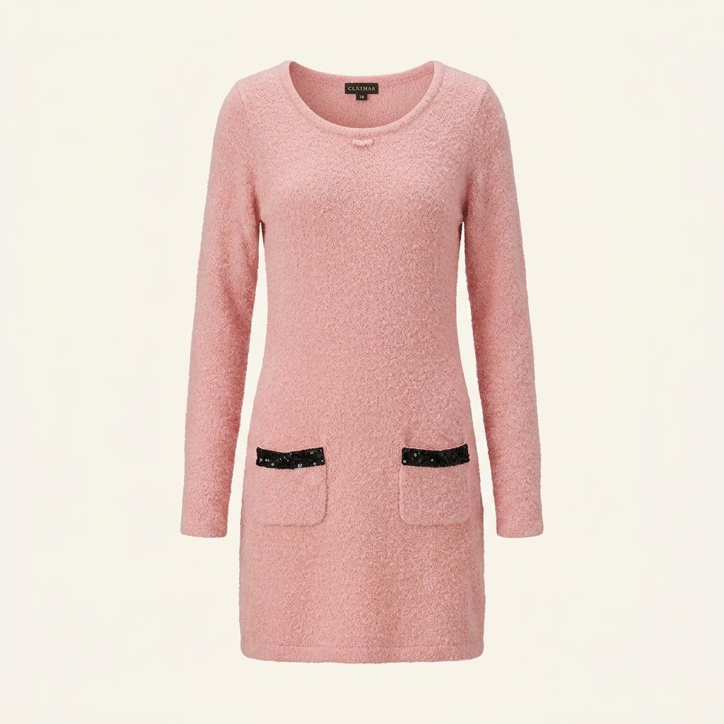 (90% 할인) CLATHAS 클라샤스 pink boucle onepiece 1