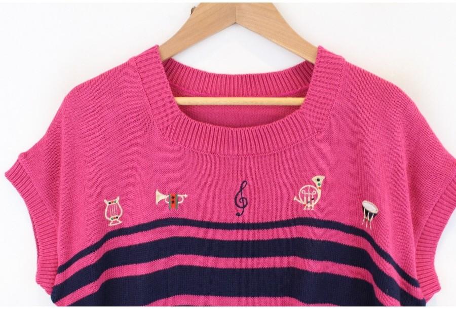 (89% 할인) TYCHEZ VINTAGE stitch pink pattern knit 5