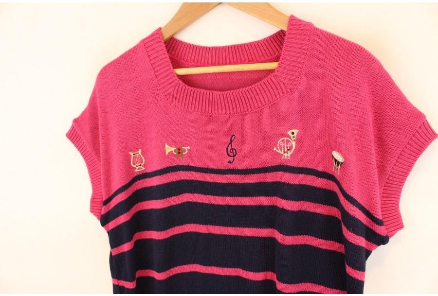 (89% 할인) TYCHEZ VINTAGE stitch pink pattern knit 8