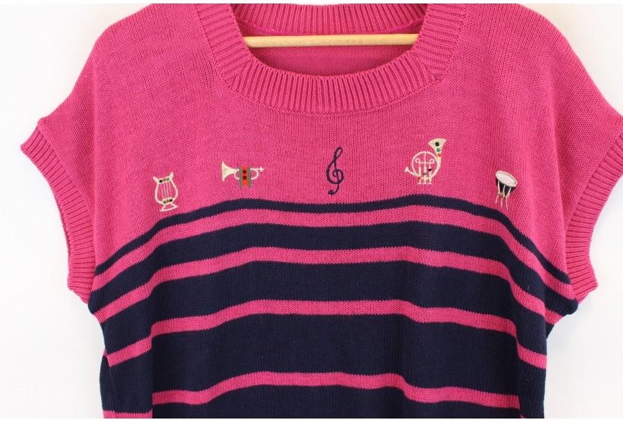 (89% 할인) TYCHEZ VINTAGE stitch pink pattern knit 6