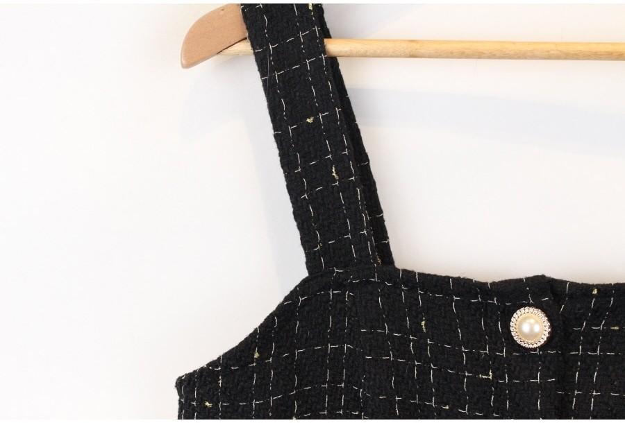(89% 할인) SHEIN vintage gold button tweed onepiece 4