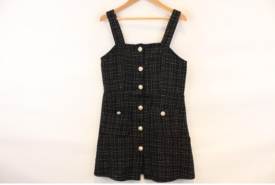 (89% 할인) SHEIN vintage gold button tweed onepiece 2