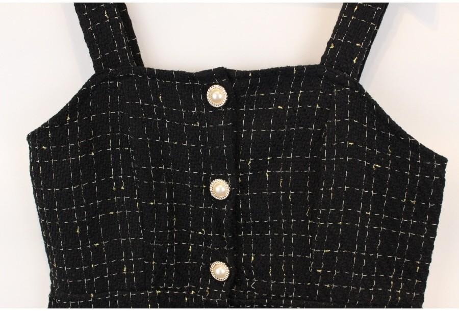 (89% 할인) SHEIN vintage gold button tweed onepiece 6