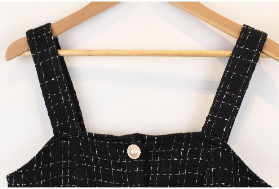 (89% 할인) SHEIN vintage gold button tweed onepiece 5