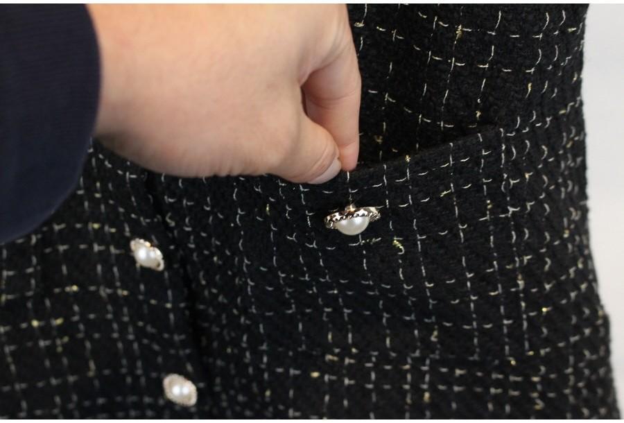 (89% 할인) SHEIN vintage gold button tweed onepiece 10