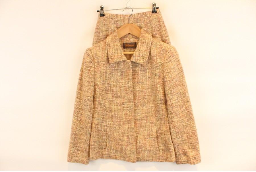 (90% 할인) BLUE BELL wool76% Tweed jacket+skirt setu 2