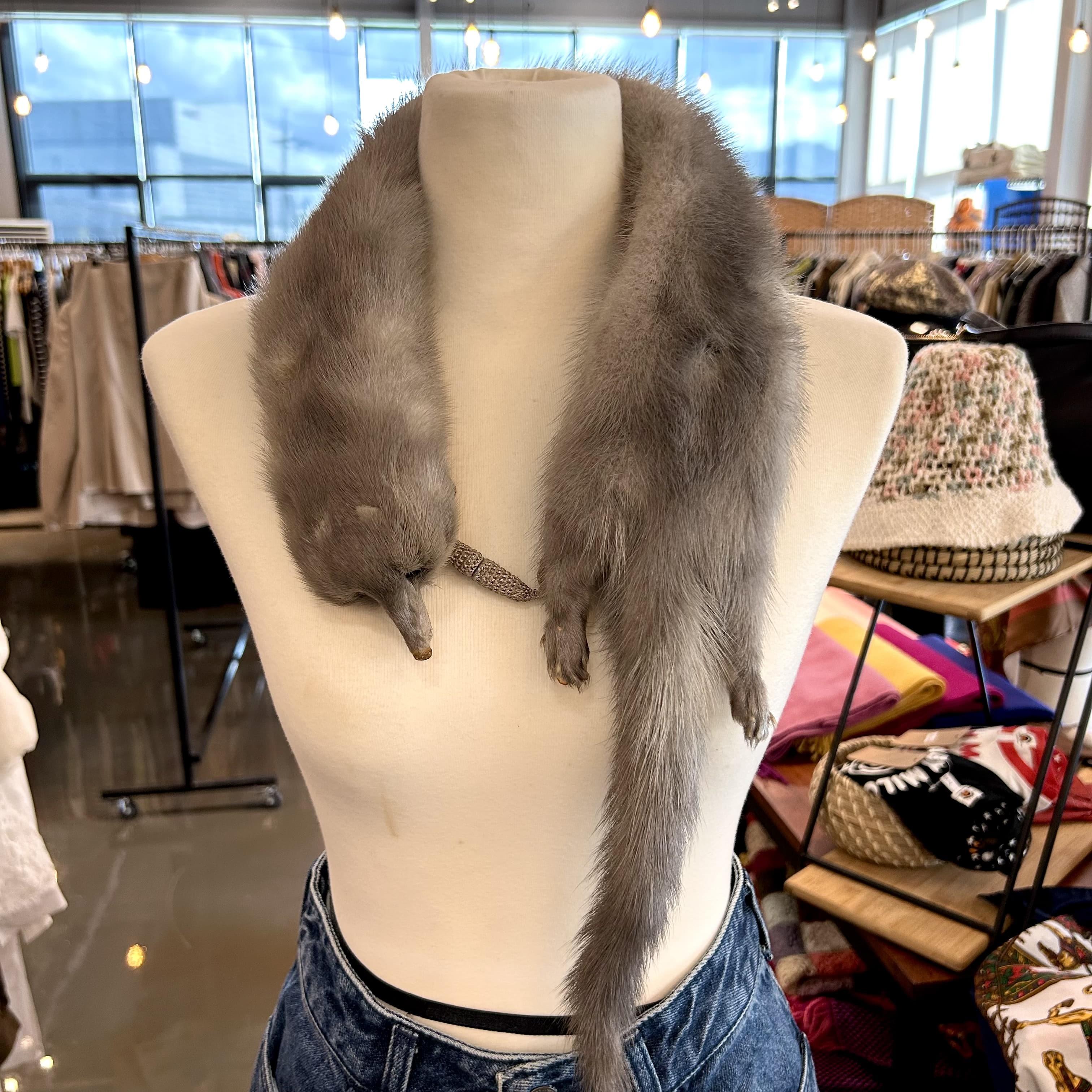JPN grey MINK Muffler 밍크 2