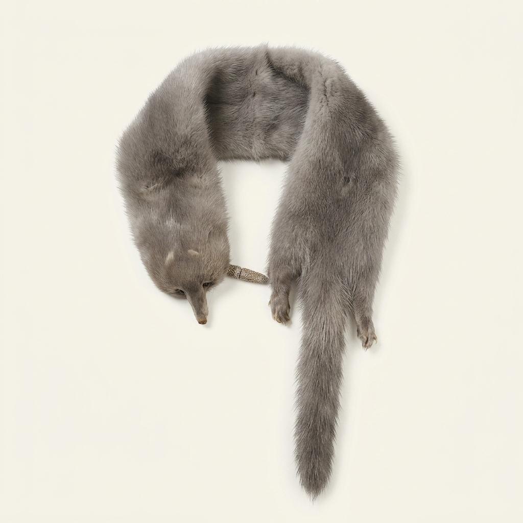 JPN grey MINK Muffler 밍크 1